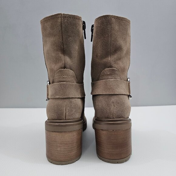 NEW Dolce Vita Camros Ankle Boot Size 8 Truffle Suede Block Heel Harness Western - Picture 8 of 15